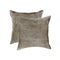 Set of Two 18" Gray Cowhide Throw Pillows