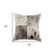 18" White Cowhide Throw Pillow