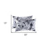 Set of Two 12" X 20" Black and White Cowhide Throw Pillow