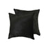 Set of Two 18" Black Cowhide Throw Pillows