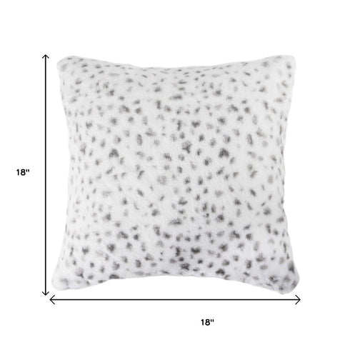 Set of Two 18" Brown and White Faux Fur Throw Pillow