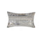 12" X 20" Gray and Silver Striped Cowhide Lumbar Throw Pillow