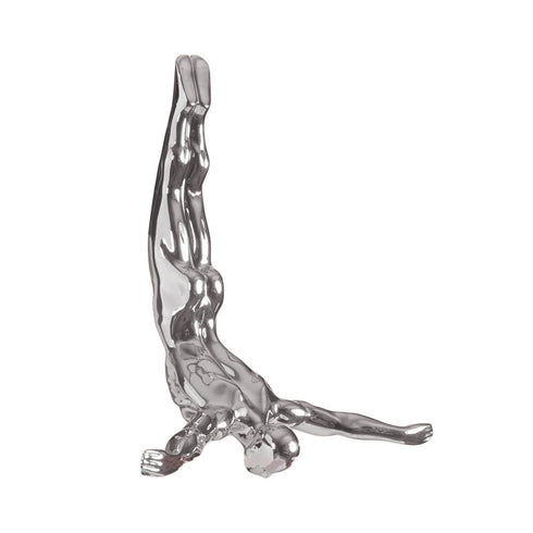 7" X 7" Black Resin Diving Man Hanging Dimensional Sculpture