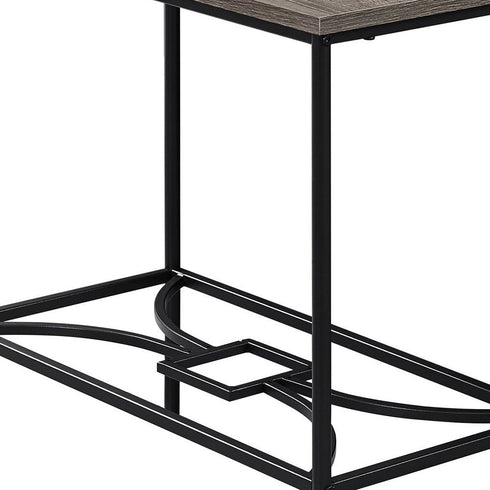 11.75" x 23.75" x 22" Dark Taupe Black Mdf Metal  Accent Table