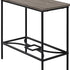 11.75" x 23.75" x 22" Dark Taupe Black Mdf Metal  Accent Table