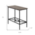 11.75" x 23.75" x 22" Dark Taupe Black Mdf Metal  Accent Table