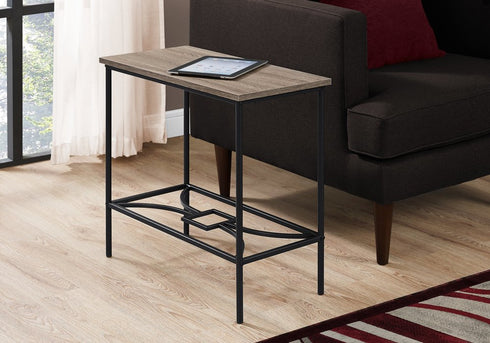 11.75" x 23.75" x 22" Dark Taupe Black Mdf Metal  Accent Table