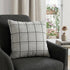 20" Gray Plaid Cotton Throw Pillow