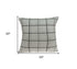 20" Gray Plaid Cotton Throw Pillow