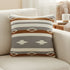 20" Brown Gray And Ivory Southwestern Cotton Throw Pillow