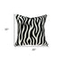 20" X 7" X 20" Transitional Black And White Zebra Pillow Cover With Poly Insert