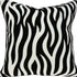 20" X 7" X 20" Transitional Black And White Zebra Pillow Cover With Poly Insert