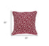 20" X 7" X 20" Transitional Red And White Cotton Pillow Cover With Poly Insert