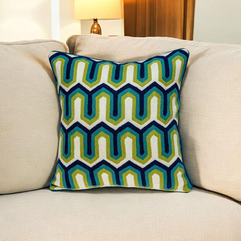 20" X 7" X 20" Handmade Transitional Multicolored Pillow Cover With Poly Insert