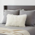 17" Bright White Genuine Tibetan Lamb Fur Pillow With Microsuede Backing
