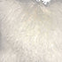 24" Bright White Genuine Tibetan Lamb Fur Pillow With Microsuede Backing