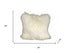 24" Creamy Genuine Tibetan Lamb Fur Pillow With Microsuede Backing