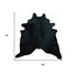 6' X 7' Black Cowhide Handmade Area Rug