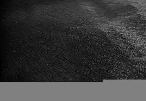 6' X 7' Black Cowhide Handmade Area Rug