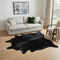 6' X 7' Black Cowhide Handmade Area Rug