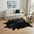 6' X 7' Black Cowhide Handmade Area Rug