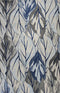 8' X 11' Gray And Navy Blue Botanical Leaves Area Rug