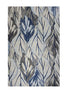 8' X 11' Gray And Navy Blue Botanical Leaves Area Rug