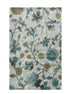 8' X 11' Teal Blue White And Green Floral Vines Area Rug
