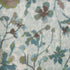 8' X 11' Teal Blue White And Green Floral Vines Area Rug