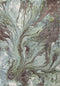 7' X 10' Green And Brown Abstract Area Rug