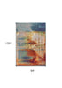 8' X 11' Blue Rust And Orange Abstract Area Rug