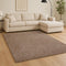 8' X 10' Beige And Brown Abstract Shag Hand Woven Area Rug