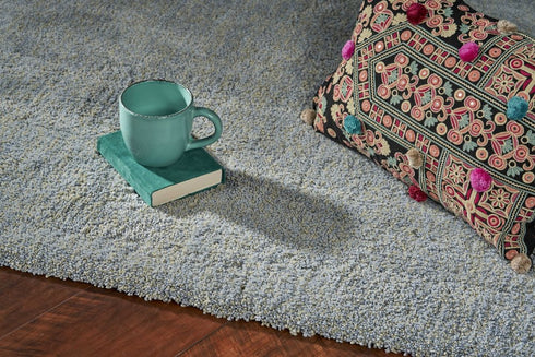 9' X 13' Blue Hand Woven Area Rug