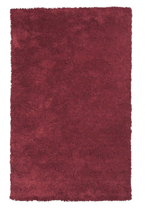 8' X 10' Red Shag Hand Woven Area Rug