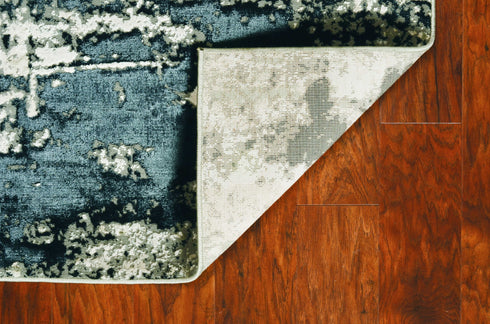 Polyester Silver Charcoal Area Rug
