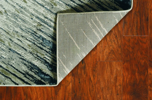 8' X 11' Silver And Gray Abstract Area Rug
