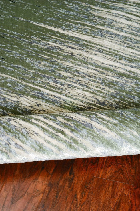 8' X 11' Silver And Gray Abstract Area Rug