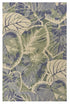 5' X 8' Blue Green And Beige Wool Tropical Botanical Hand Tufted Area Rug
