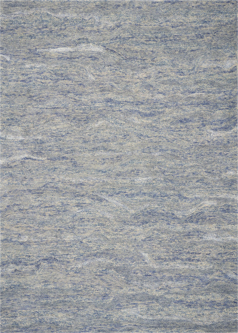 Wool and Viscose Ocean Blue Area Rug