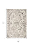 8' X 10' Gray And Tan Floral Distressed Area Rug