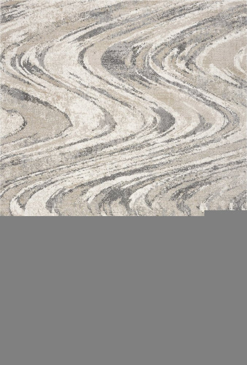 7' X 9' Gray And Tan Abstract Area Rug