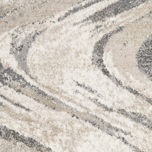 7' X 9' Gray And Tan Abstract Area Rug