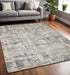 9' X 13' Gray And Tan Abstract Area Rug