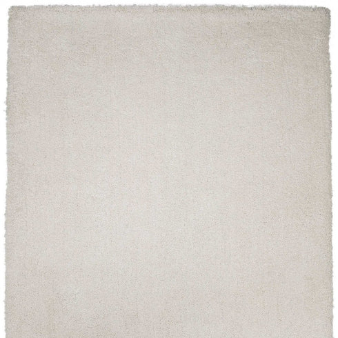 8' X 11' Ivory Shag Hand Woven Area Rug