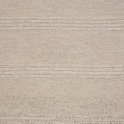 7' X 9' Beige Wool Hand Woven Area Rug