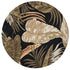 8' X 11' Black Beige And Brown Wool Botanical Leaves Hand Tufted Area Rug
