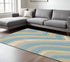 8' X 10' Blue Beige And Green Wool Abstract Hand Tufted Area Rug