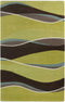 8' X 11' Lime Green Brown And Blue Wool Abstract Hand Tufted Area Rug