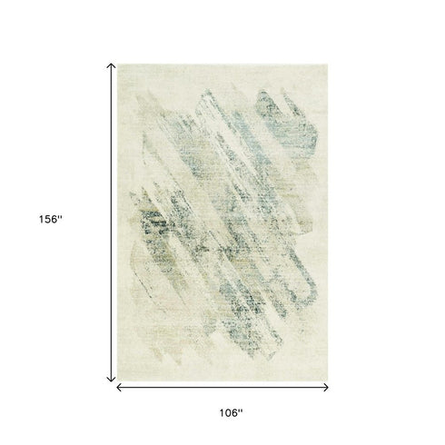 9' X 13' Ivory And Gray Abstract Area Rug