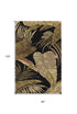 8' X 11' Black Beige And Brown Wool Botanical Leaves Hand Tufted Area Rug